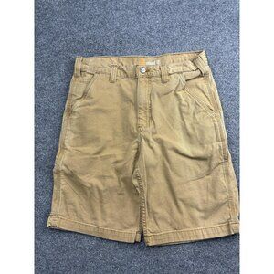 Carhartt Shorts Mens 32 Khaki Relaxed Fit Work Canvas Carpenter Cargo Utility